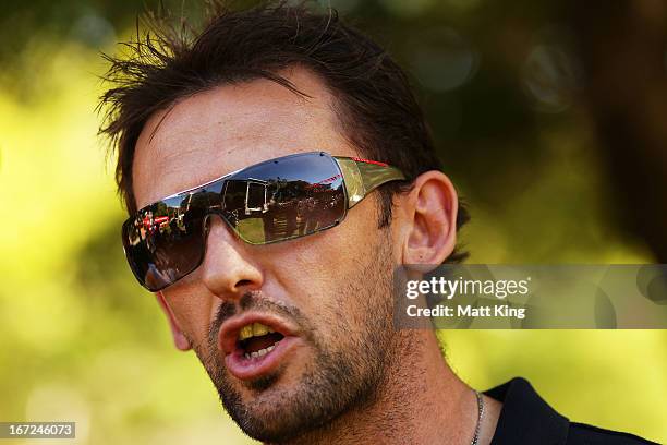 Wanderers coach Tony Popovic speaks to the media during a Western Sydney Wanderers A-League Civic Reception on April 23, 2013 in Parramatta,...