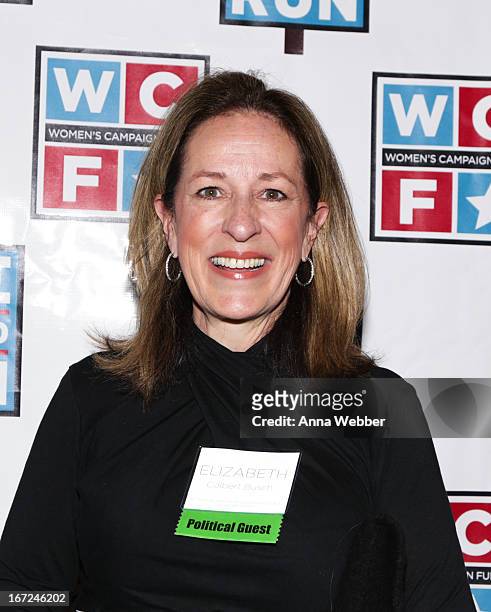 Elizabeth Colbert Busch arrives to the 33rd Annual Women's Campaign Fund Parties of Your Choice Gala at Christie's Auction House on April 22, 2013 in...