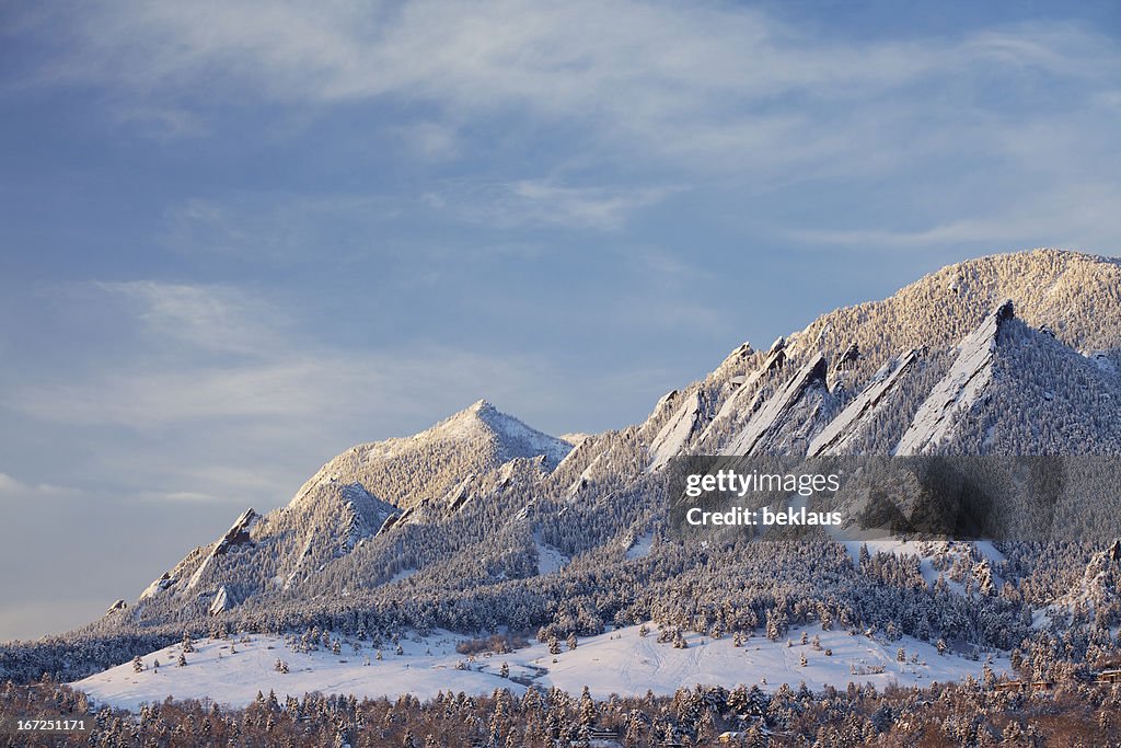 Winter Snow on the Boulder Colorado Flatirons