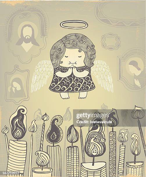 angel - candlelight stock illustrations
