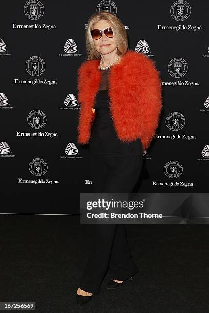 Carla Zampatti arrives for the 50th Anniversary Wool Awards at the Royal Hall of Industries, Moore Park on April 23, 2013 in Sydney, Australia.