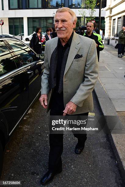 Bruce Forsyth sighted at BBC Radio One on April 23, 2013 in London, England.