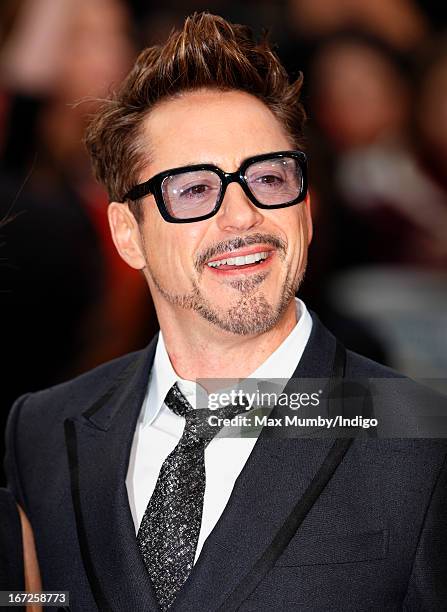 Robert Downey Jr attends a special screening of 'Iron Man 3' at Odeon Leicester Square on April 18, 2013 in London, England.