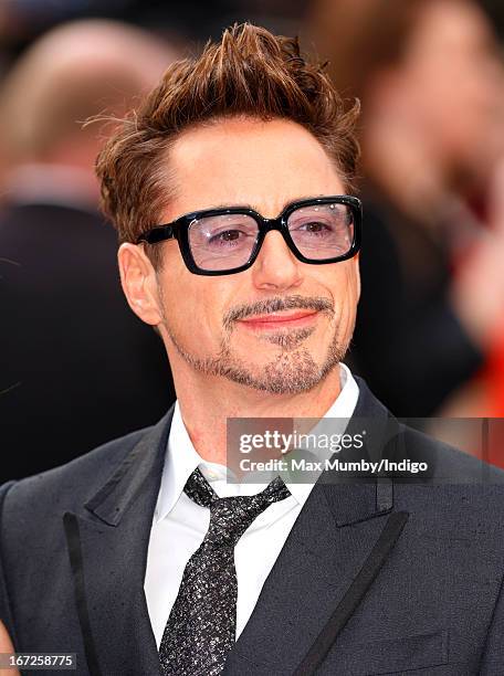 Robert Downey Jr attends a special screening of 'Iron Man 3' at Odeon Leicester Square on April 18, 2013 in London, England.