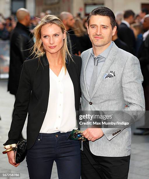Clare Harding and Tom Chambers attend a special screening of 'Iron Man 3' at Odeon Leicester Square on April 18, 2013 in London, England.