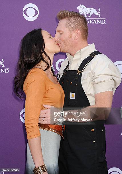 Rory Lee Feek and Joey Martin Feek arrives at the 48th Annual Academy of Country Music Awards at the MGM Grand Garden Arena on April 7, 2013 in Las...