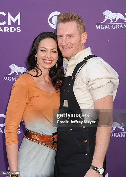 Rory Lee Feek and Joey Martin Feek arrives at the 48th Annual Academy of Country Music Awards at the MGM Grand Garden Arena on April 7, 2013 in Las...