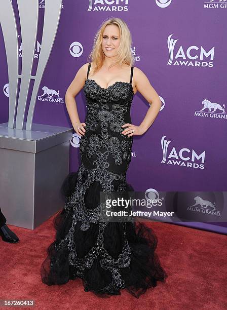 Kristy Osmunson arrives at the 48th Annual Academy of Country Music Awards at the MGM Grand Garden Arena on April 7, 2013 in Las Vegas, Nevada.