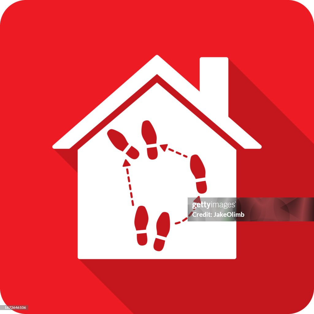 House Dancing Shoe Print Icon Silhouette