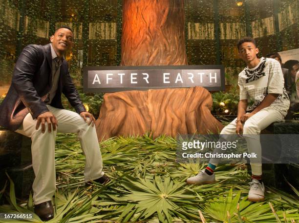 Actors Will Smith and Jaden Smith attend the "After Earth" photo call at The 5th Annual Summer Of Sony at the Ritz Carlton Hotel on April 23, 2013 in...