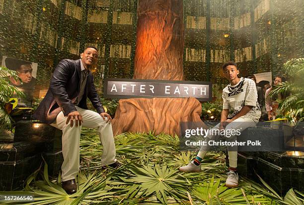 Actors Will Smith and Jaden Smith attend the "After Earth" photo call at The 5th Annual Summer Of Sony at the Ritz Carlton Hotel on April 23, 2013 in...