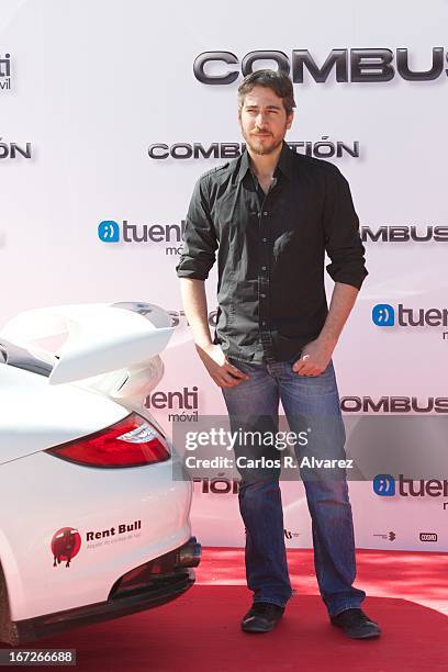 Actor Alberto Ammann attends the "Combustion" photocall on April 23, 2013 in Belmonte de Tajo, near of Madrid, Spain.