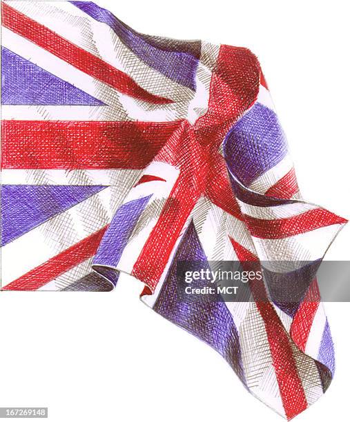 Col x 9.5 in / 196x241 mm / 667x821 pixels Lee Hulteng color illustration of the United Kingdom flag.