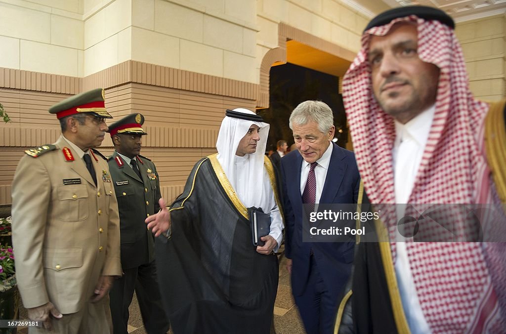 U.S. Defense Secretary Hagel Makes First Trip To Mideast In New Role