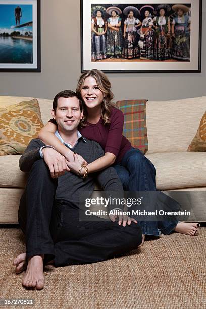 Anchor/former first daughter Jenna Bush Hager and husband Henry Hager are photographed for People Magazine on December 24, 2012 in New York City....