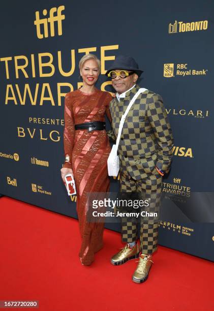 Tonya Lewis Lee and Spike Lee attend the TIFF Tribute Gala during the 2023 Toronto International Film Festival at The Fairmont Royal York Hotel on...