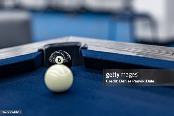 eight ball in corner pocket - panyik-dale stock pictures, royalty-free photos & images