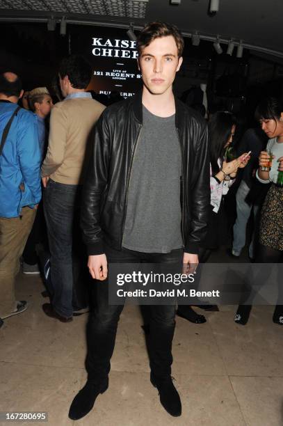 Actor/model Tom Hughes attends Burberry Live at 121 Regent Street at Burberry on April 23, 2013 in London, England.