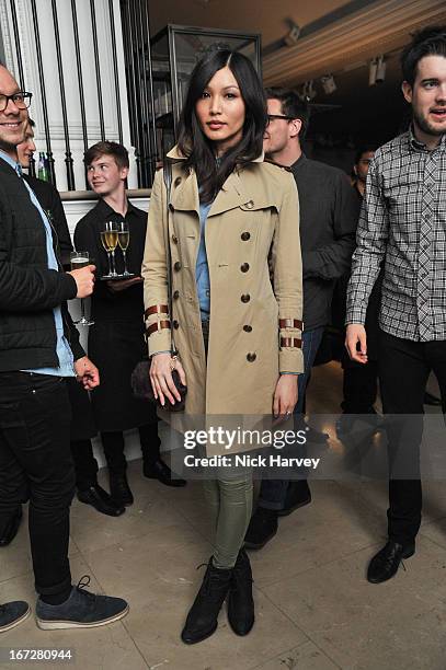 Gemma Chan attends Burberry Live at 121 Regent Street at Burberry on April 23, 2013 in London, England.