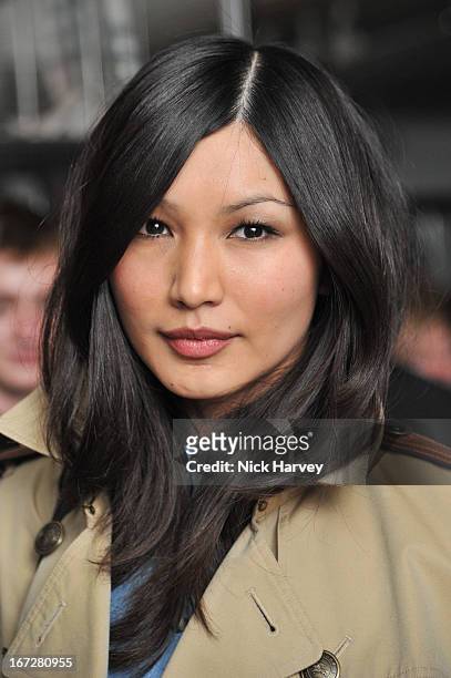 Gemma Chan attends Burberry Live at 121 Regent Street at Burberry on April 23, 2013 in London, England.