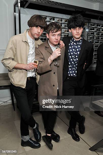 Matthew Whitehouse form The Heartbreaks performs at Burberry Live at 121 Regent Street at Burberry on April 23, 2013 in London, England.