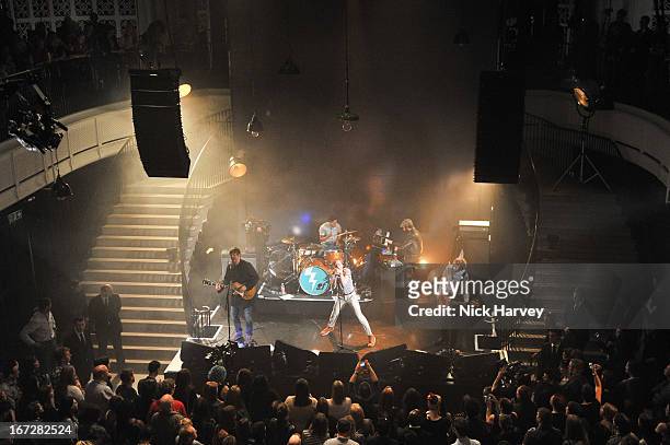 Kaiser Chiefs perform at Burberry Live at 121 Regent Street at Burberry on April 23, 2013 in London, England.