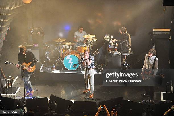 Kaiser Chiefs perform at Burberry Live at 121 Regent Street at Burberry on April 23, 2013 in London, England.