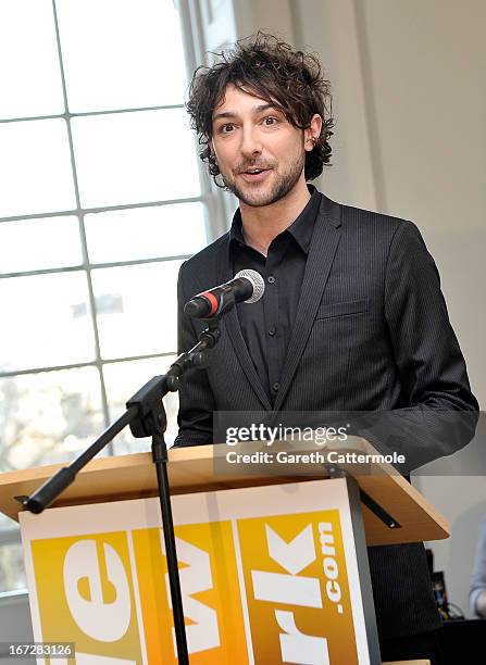 Alex Zane speaks during a social media party to launch the 'FDA Summer 2013 At The Cinema' at Somerset House on April 23, 2013 in London, England.