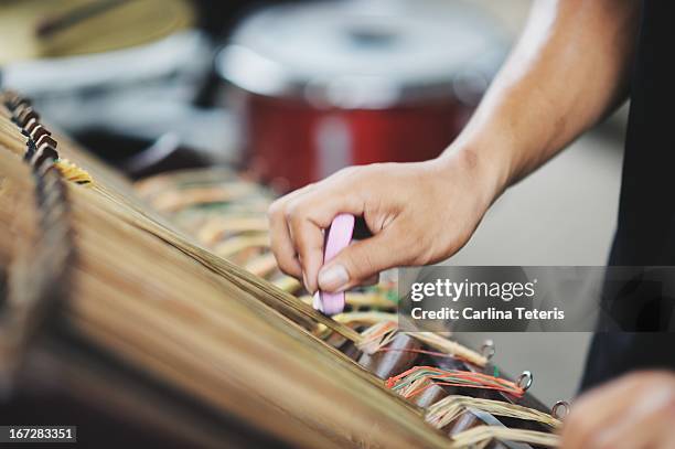 modern gamelan instruments - gamelan stock pictures, royalty-free photos & images