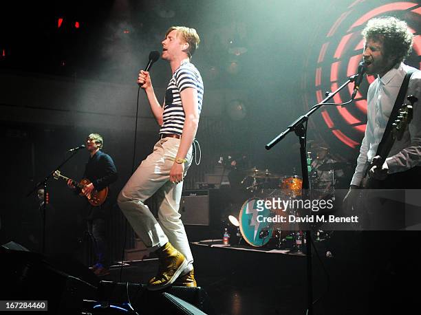 Ricky Wilson of Kaiser Chiefs performs at Burberry Live at 121 Regent Street at Burberry on April 23, 2013 in London, England.