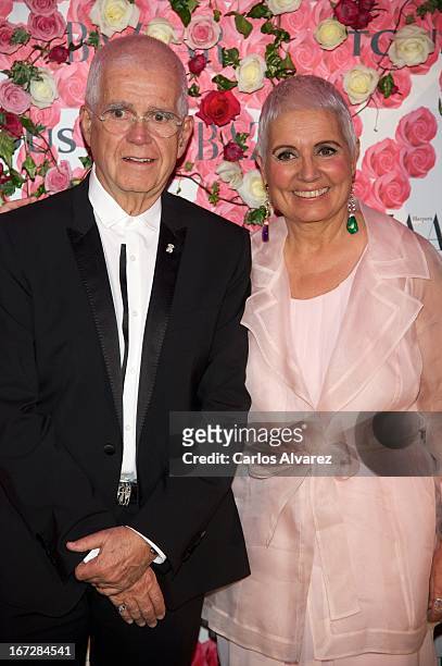Salvador Tous and Rosa Oriol attend the presentation of the new fragance "Rosa" at the Ritz Hotel on April 23, 2013 in Madrid, Spain.