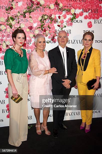 Amelia Bono, Rosa Oriol, Salvador Tous and Ana Rodriguez attend the presentation of the new fragance "Rosa" at the Ritz Hotel on April 23, 2013 in...