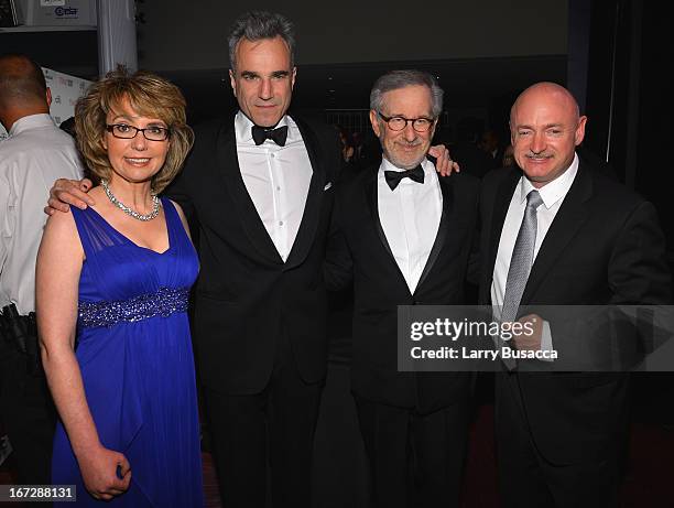 Former House representative Gabrielle Giffords, actor Daniel Day-Lewis, filmmaker Steven Spielberg, and former astronaut Mark Kelly attend the TIME...