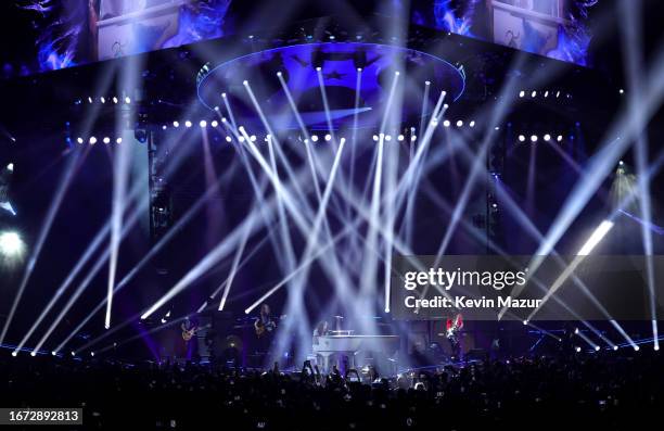 Aerosmith performs at UBS Arena on September 09, 2023 in Elmont, New York.