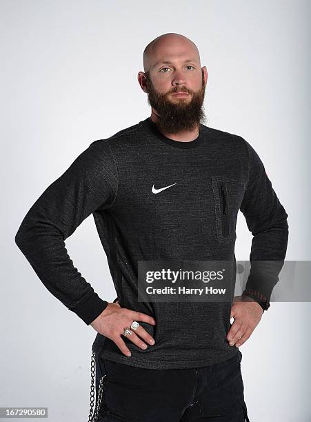 Alpine skier Heath Calhoun poses for a portrait during the USOC Portrait Shoot on April 23, 2013 in West Hollywood, California.