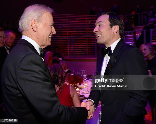 Vice President of The United States Joe Biden and Jimmy Fallon attend the TIME 100 Gala, TIME'S 100 Most Influential People In The World at Jazz at...