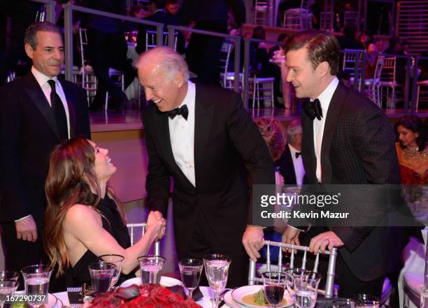 Jessica Biel, Vice President of The United States Joe Biden and Justin Timberlake attend TIME 100 Gala, TIME'S 100 Most Influential People In The...