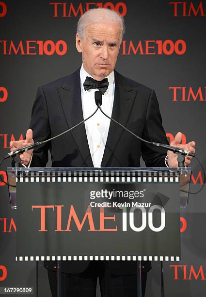 Vice President of The United States Joe Biden speaks at the TIME 100 Gala, TIME'S 100 Most Influential People In The World at Jazz at Lincoln Center...