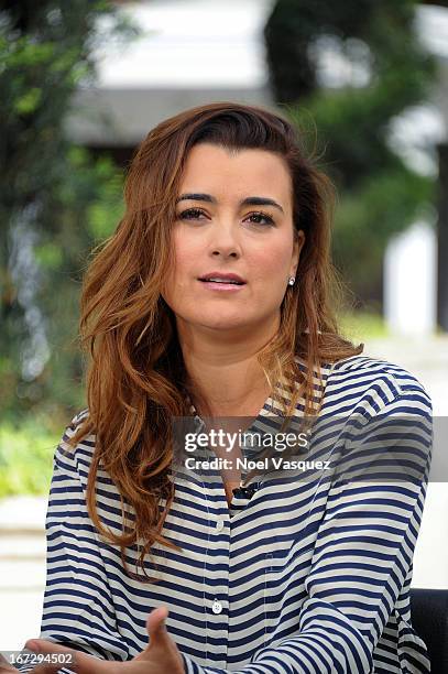 Cote De Pablo visits "Extra" at The Grove on April 23, 2013 in Los Angeles, California.