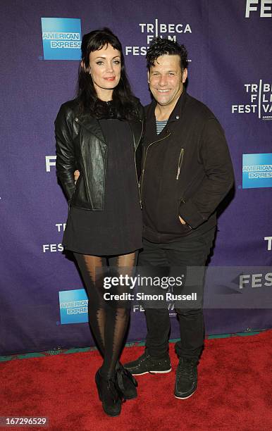 Actress Kate Elliott and director Danny Mulheron attend the "Fresh Meat" New York screening during the 2013 Tribeca Film Festival on April 23, 2013...