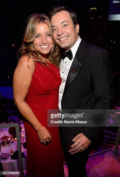 Nancy Juvonen and Jimmy Fallon attend TIME 100 Gala, TIME'S 100 Most Influential People In The World at Jazz at Lincoln Center on April 23, 2013 in...