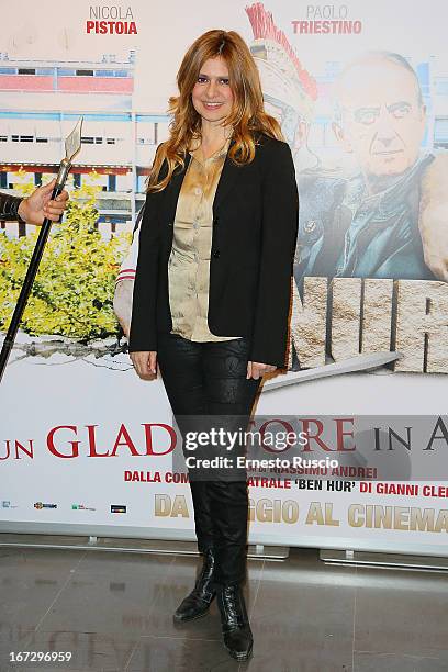 Debora Caprioglio attends the "Benur" premiere at The Space Moderno on April 23, 2013 in Rome, Italy.