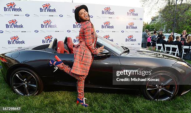 Downtown Julie Brown attends the BritWeek Los Angeles Red Carpet Launch Party with Official Vehicle Sponsor Jaguar on April 23, 2013 in Los Angeles,...