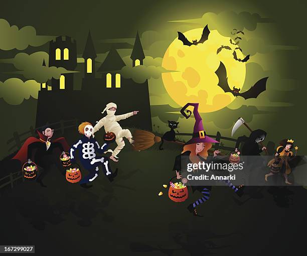 halloween - princess-castle-background stock illustrations