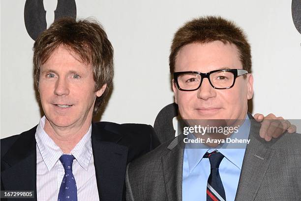 Mike Myers and Dana Carvey attend the Academy of Motion Picture Arts and Sciences hosts a "Wayne's World" reunion at AMPAS Samuel Goldwyn Theater on...