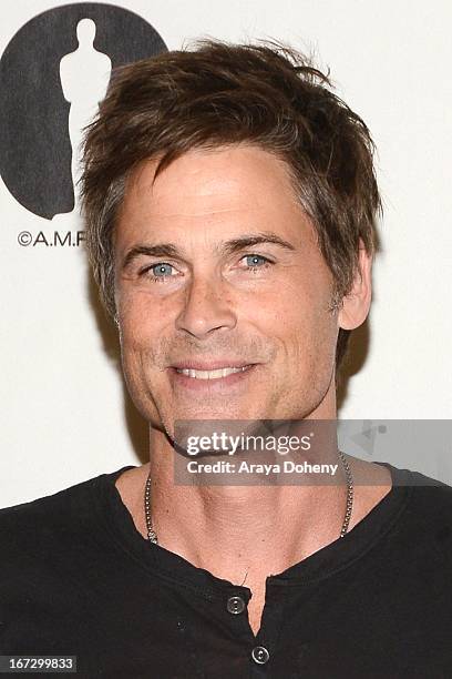 Rob Lowe attends the Academy of Motion Picture Arts and Sciences hosts a "Wayne's World" reunion at AMPAS Samuel Goldwyn Theater on April 23, 2013 in...