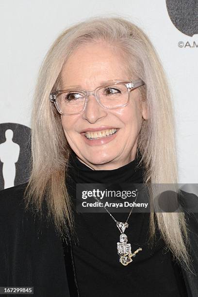 Penelope Spheeris attends the Academy of Motion Picture Arts and Sciences hosts a "Wayne's World" reunion at AMPAS Samuel Goldwyn Theater on April...