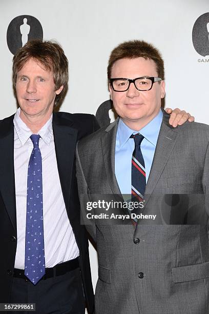 Mike Myers and Dana Carvey attend the Academy of Motion Picture Arts and Sciences hosts a "Wayne's World" reunion at AMPAS Samuel Goldwyn Theater on...