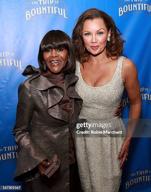 Cicely Tyson and Vanessa Williams attend the after party for the Broadway opening night of "The Trip To Bountiful" at Copacabana on April 23, 2013 in...