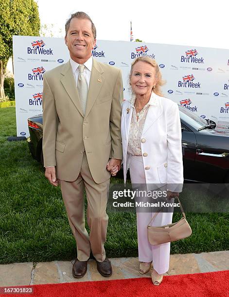 Actors Max Caulfield and Juliet Mills attends the BritWeek Los Angeles Red Carpet Launch Party with Official Vehicle Sponsor Jaguar on April 23, 2013...